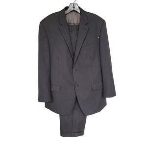 Joseph Abboud Mens Suit  44 R & Charcoal Pinstripe 100% Wool Dress Pants 40X32
